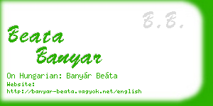 beata banyar business card